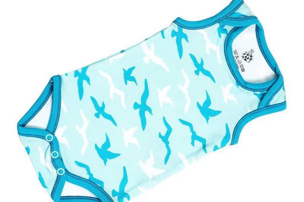 Crane Sleeveless Bodysuit Set-Turquoise