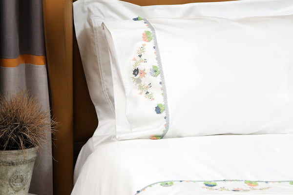 Grey Daisy Handmade Needle Lace Duvet Cover Set