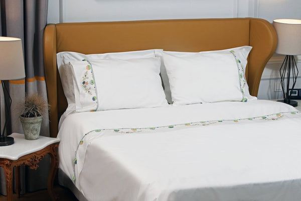 Grey Daisy Handmade Needle Lace Duvet Cover Set joy