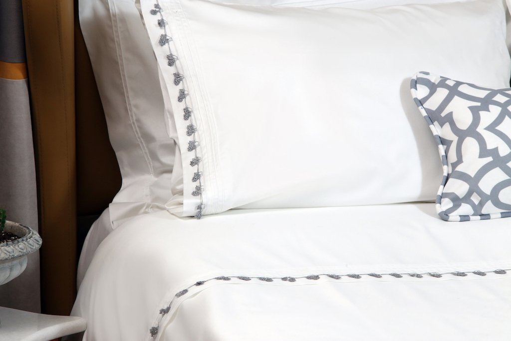 Grey Petite Handmade Lace Duvet Cover Set