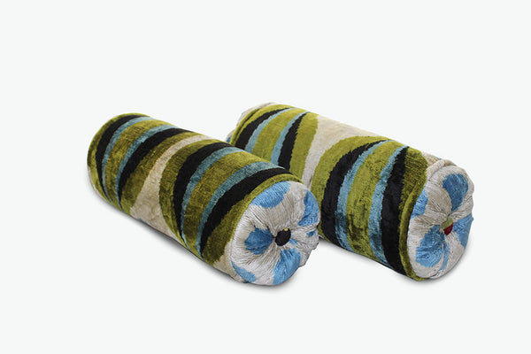 Green Leaves Neckroll Bolster Pillow