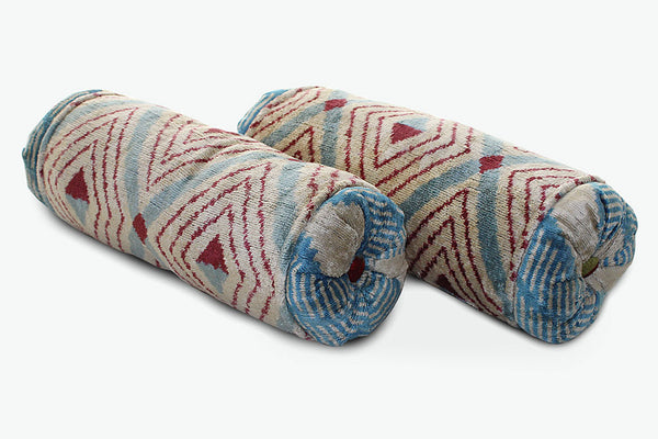Turquoise Diamond Neckroll Bolster Pillow