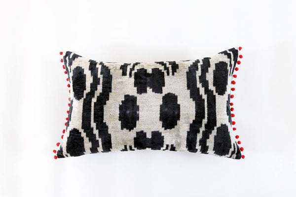 Ikat Pompom Pillow