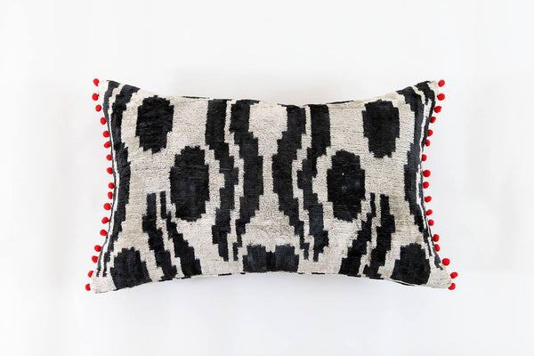 Ikat Pompom Pillow