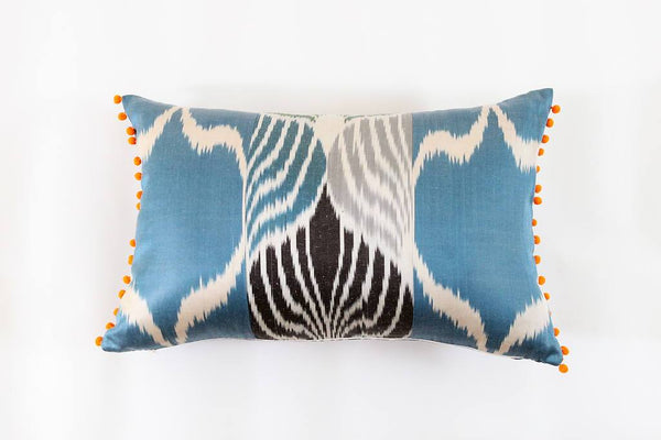 Ikat Pompom Pillow