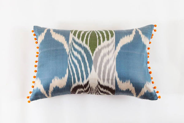 Ikat Pompom Pillow