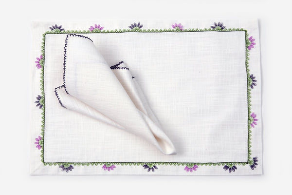 Sunset Handmade Needle Lace Place Mat Set