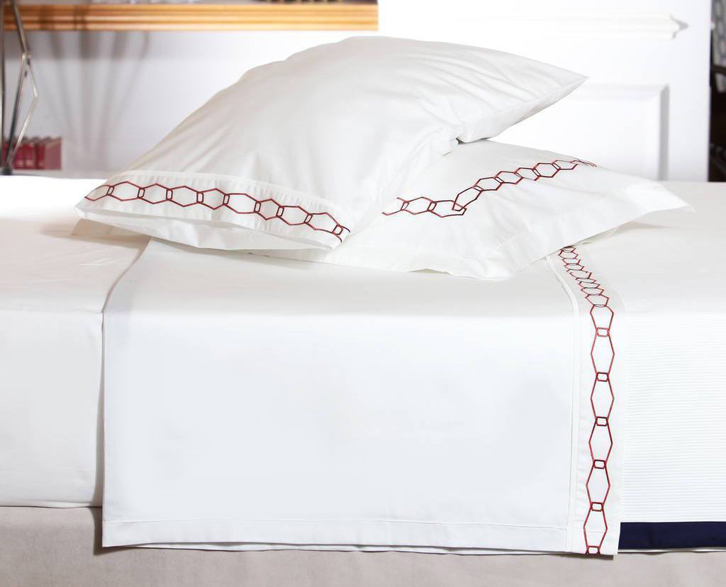 Angular Mania Red Organic Cotton Sheet Set