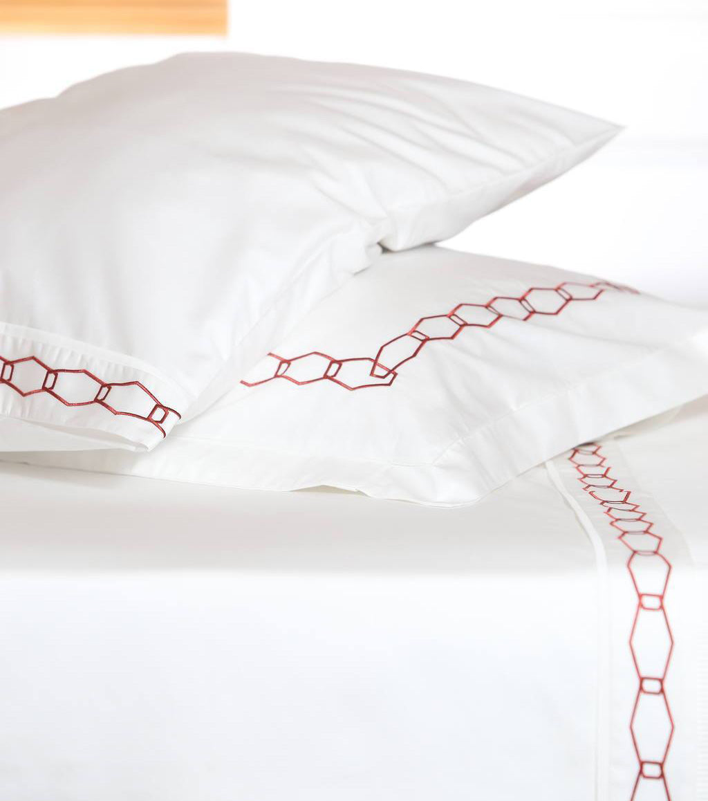 Angular Mania Red Organic Cotton Sheet Set