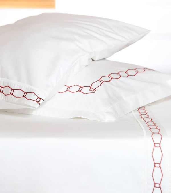 Angular Mania Red Organic Cotton Sheet Set