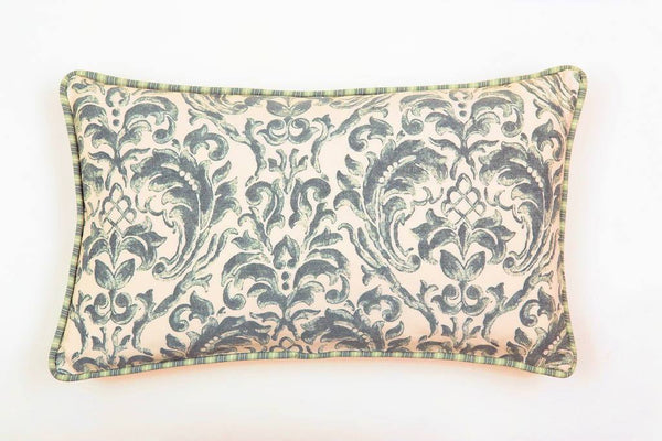 Ata Damask Green Pillow