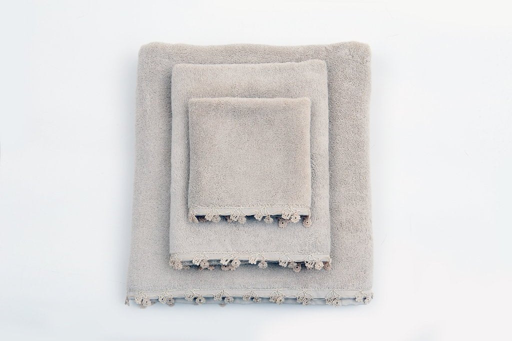 beige petite organic cotton towel