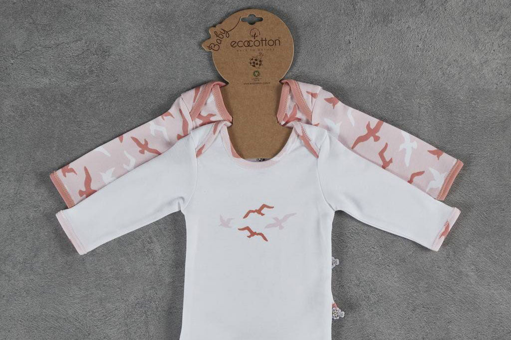 Crane Long Sleeved Bodysuit Set-Pink