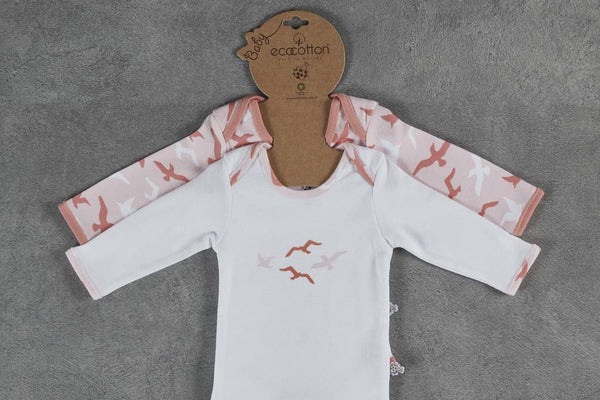 Crane Long Sleeved Bodysuit Set-Pink