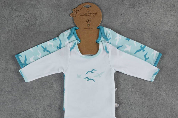 Crane Long Sleeved Bodysuit Set-Turquoise