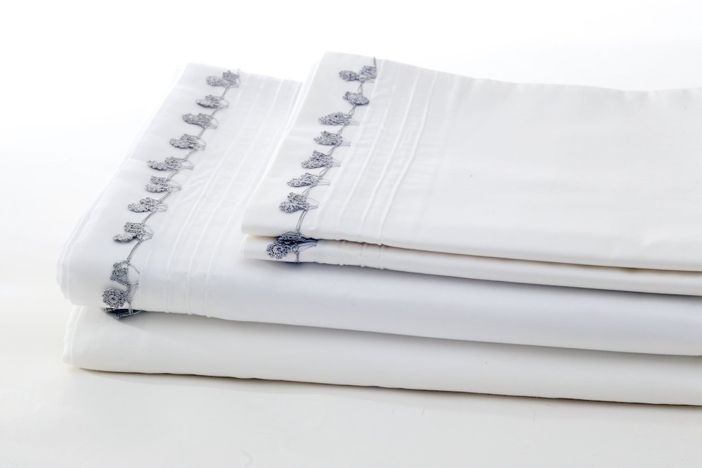 grey petite sheet set folded