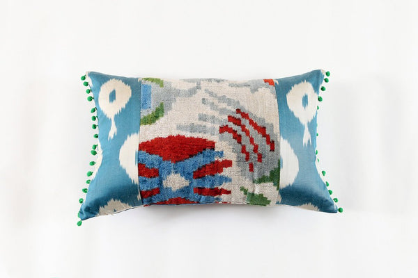 Ikat Pompom Pillow