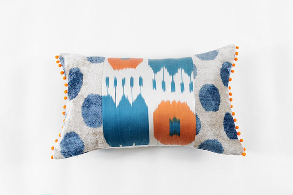 Ikat Pompom Pillow