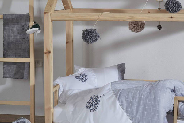 Mimosa Organic Cotton  Bed Linen Set-Soft Grey