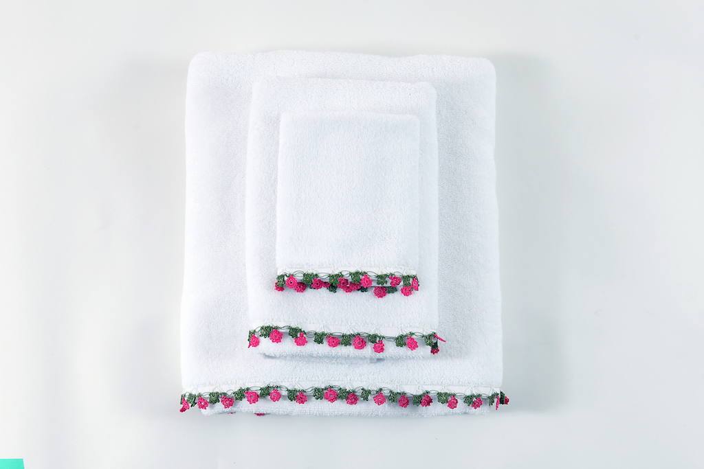 mini-me pink lace towel set