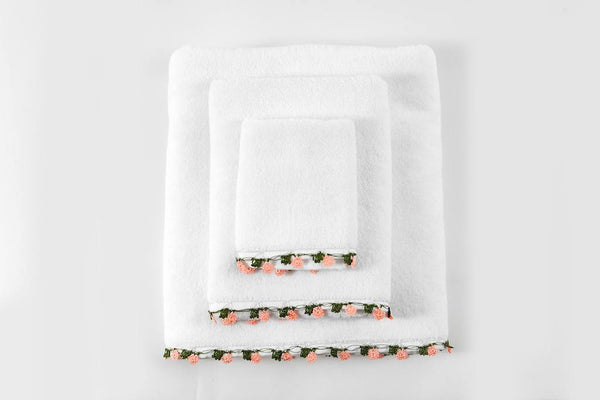 mini-me salmon lace towel set