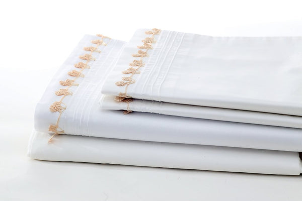 mocha petite sheet set folded