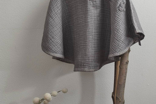 Organic Cotton Poncho Set-Grey
