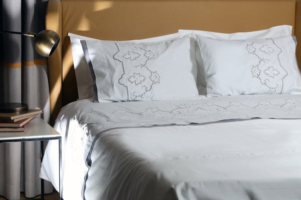 trousseau richelieu cutwork handmade plum flower duvet cover