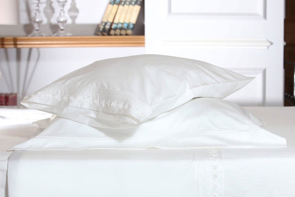 Snow White Petite Handmade Lace Organic Cotton Sheet Set