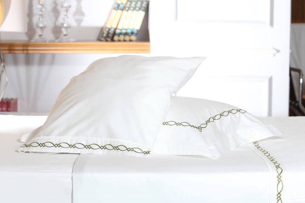 Spiral Mania Olive Green Organic Cotton Sheet Set