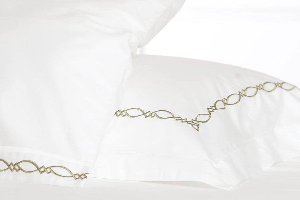 Spiral Mania Olive Green Organic Cotton Sheet Set