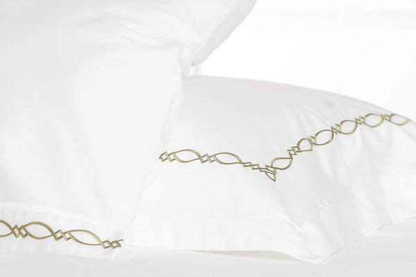 Spiral Mania Olive Green Organic Cotton Sheet Set
