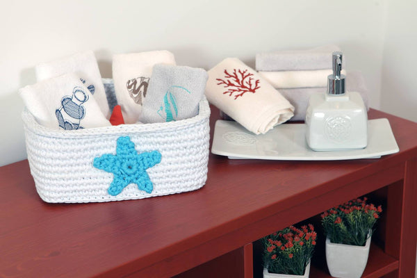 star bathroom basket towel set