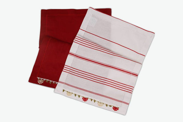 Striped Red Kitchen Linen Set