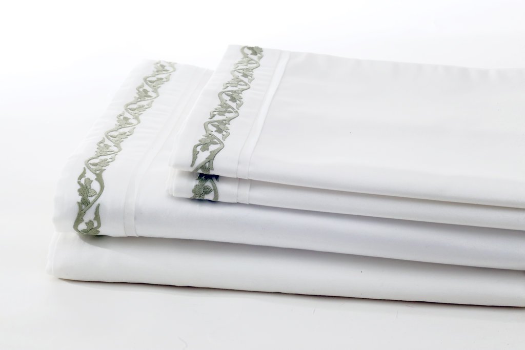 ata willow leaves soft sheet set folded