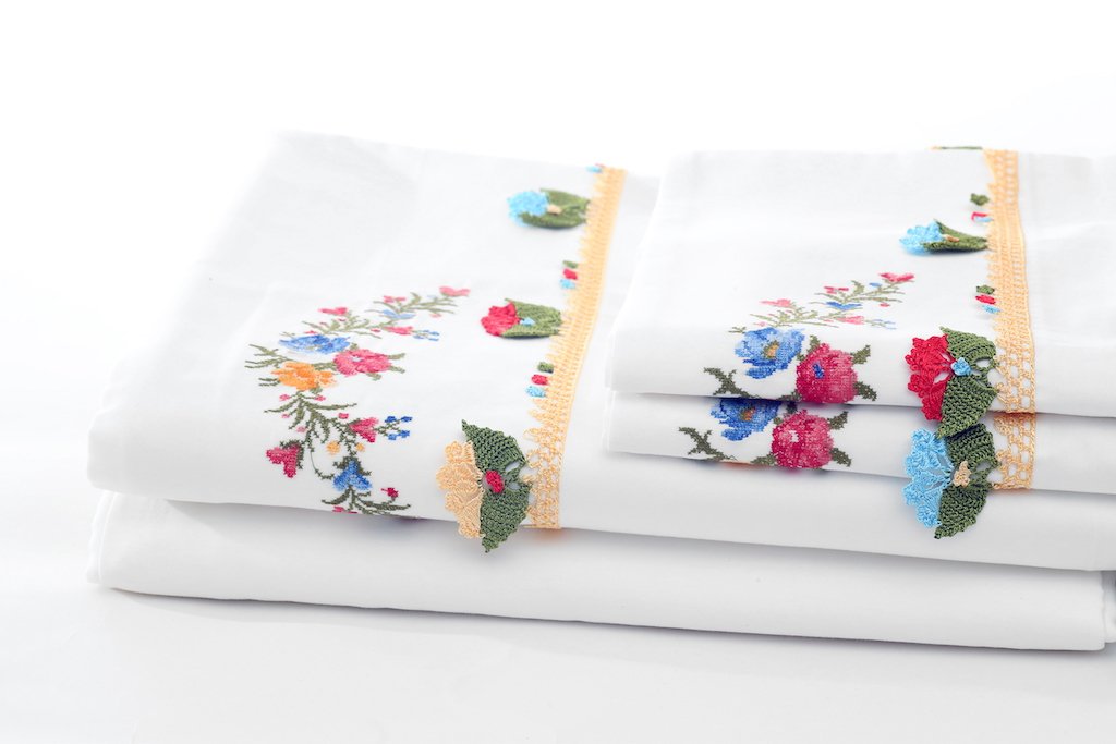 yellow joy sheet set folded